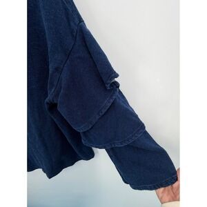AG Adriano Goldschmied Sweatshirt Womens Small Blue Ruffle Sleeve Made In USA